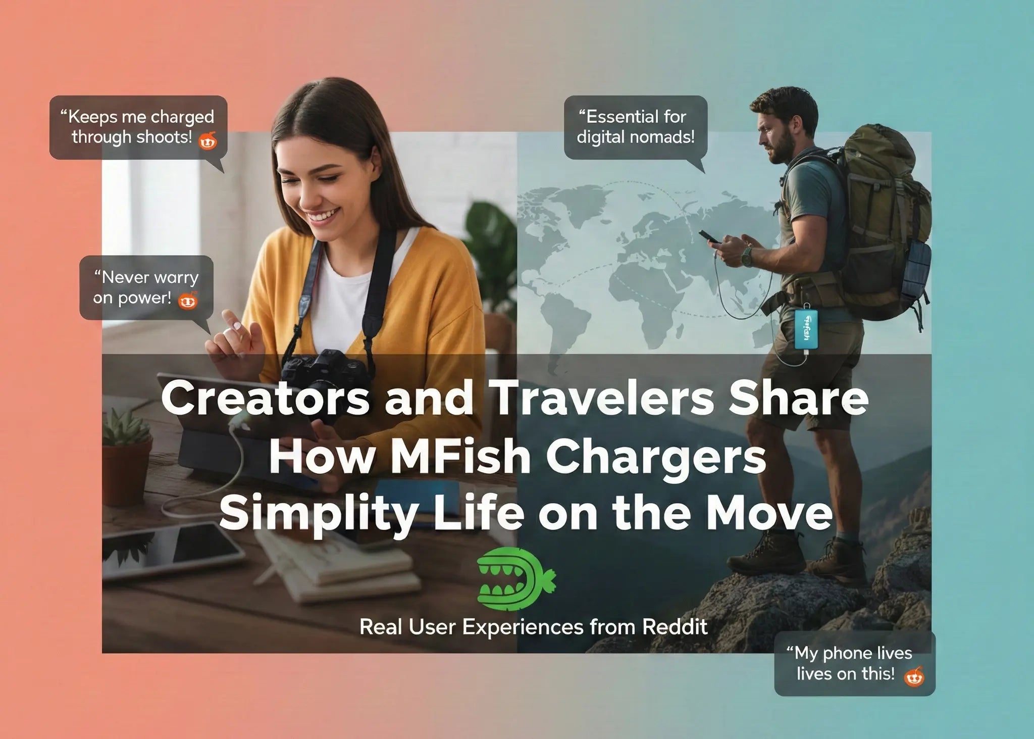 Creators and Travelers Share How mfish Chargers Simplify Life on the Move