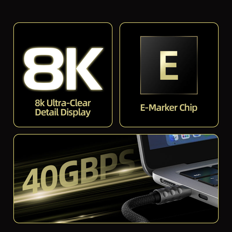 mfish Thunderbolt Charging Cable (USB 4.0, 40Gbps, 240W)