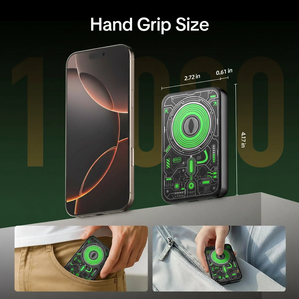 mfish E-Monster 10K mAh Magsafe Power Bank, Green