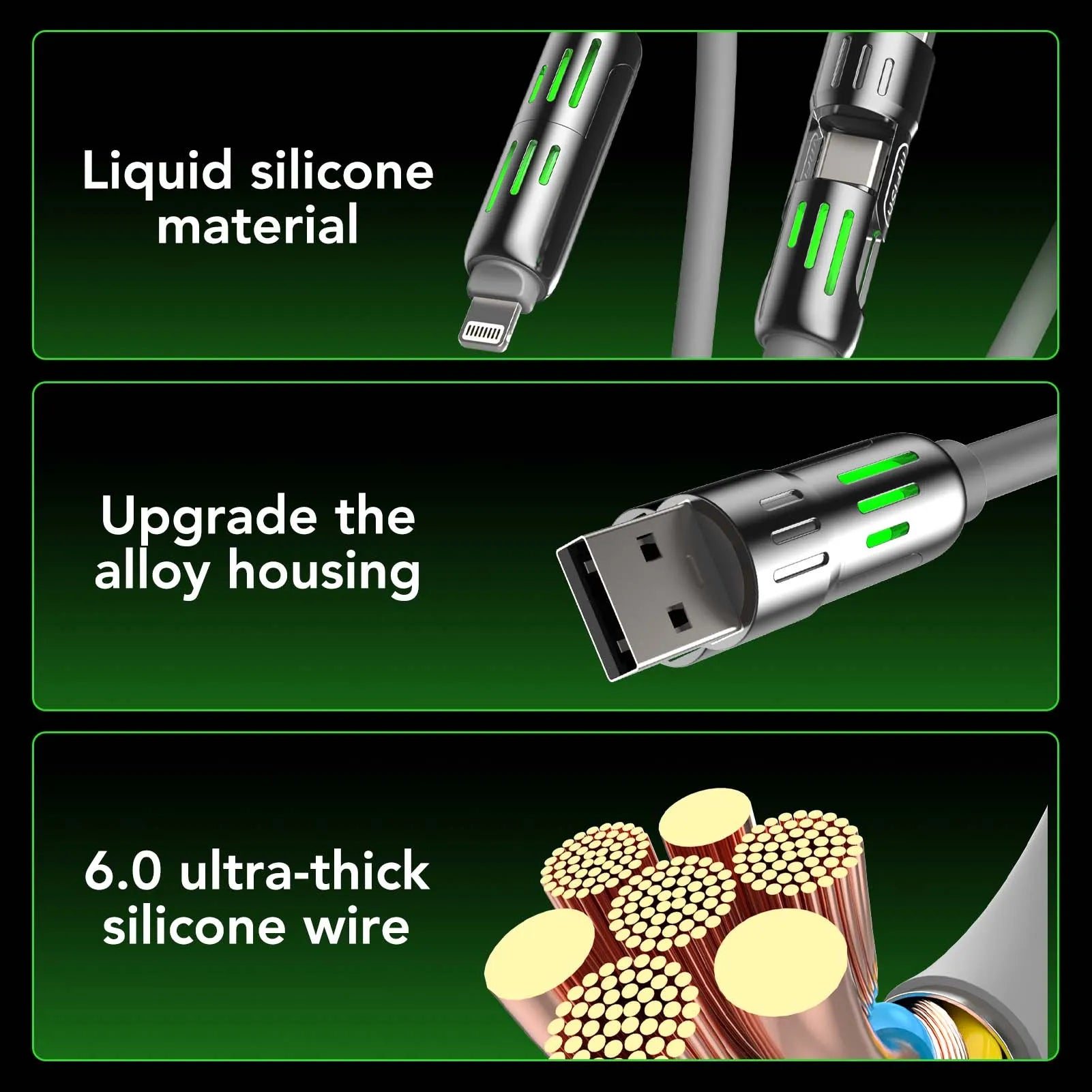 mfish 4-in-1 Charging Cable Coiled - mfish