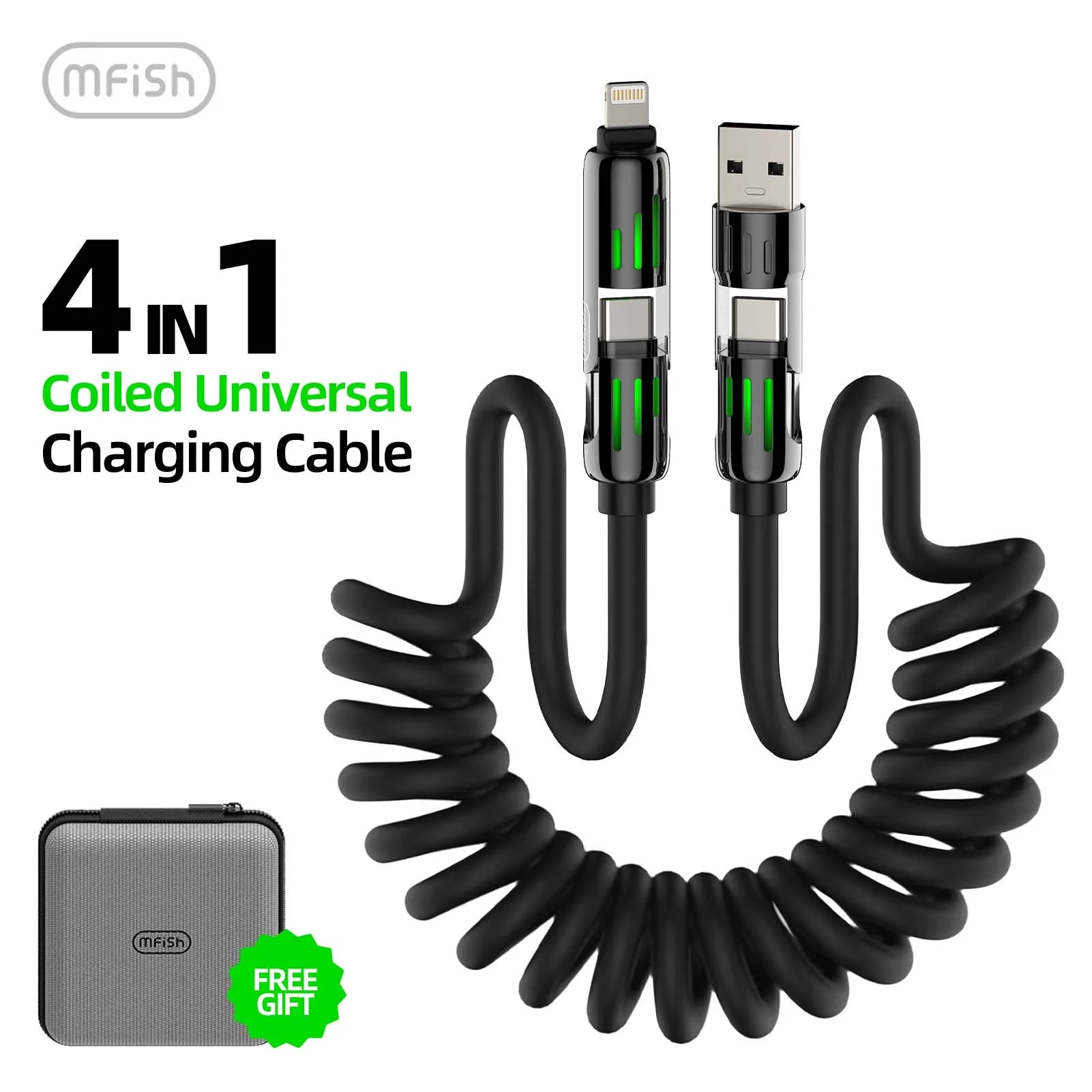 mfish 4-in-1 Charging Cable Coiled - mfish