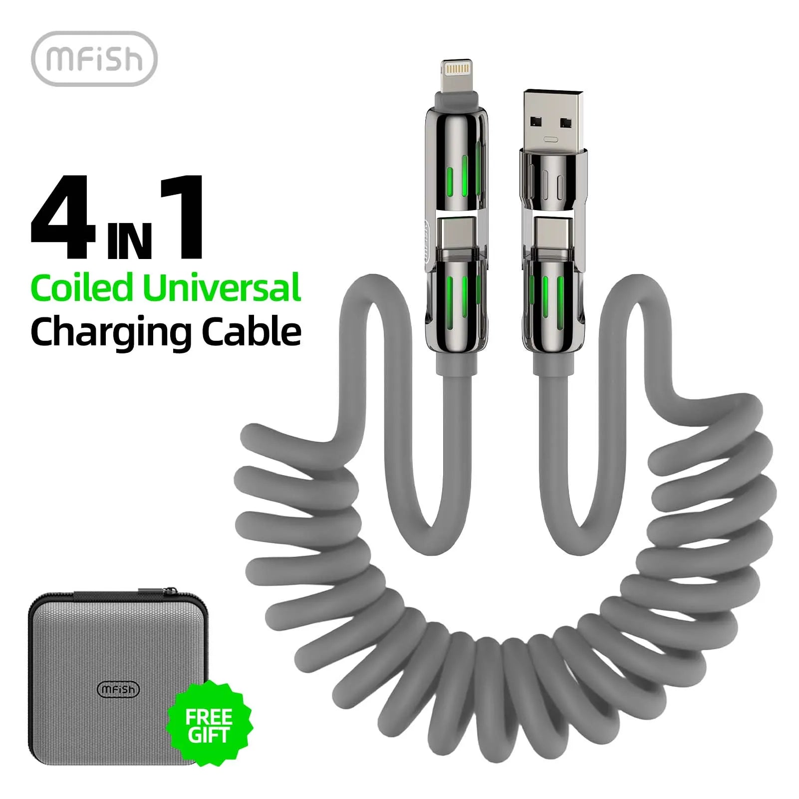 mfish 4-in-1 Charging Cable Coiled - mfish