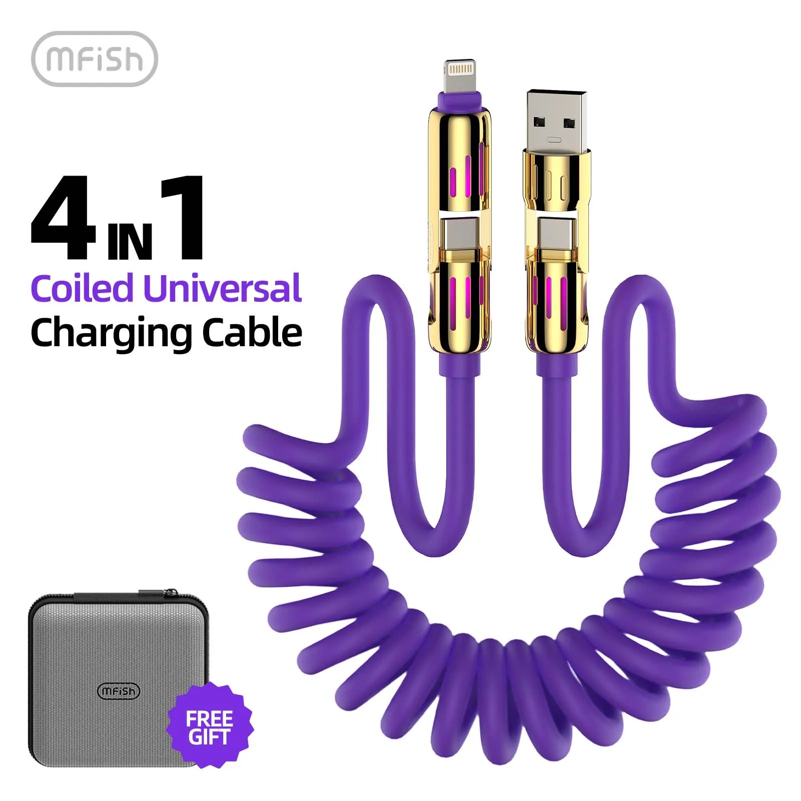 mfish 4-in-1 Charging Cable Coiled - mfish