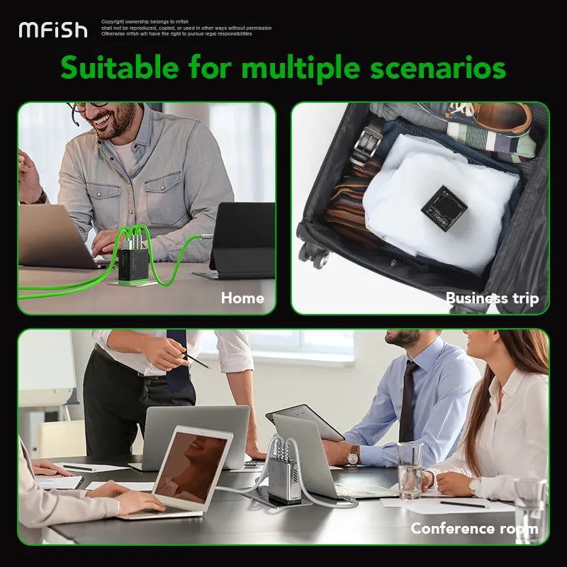 Mfish Rehino 140W 4-Port Fast Charger, 20% Smaller, PD Protocol