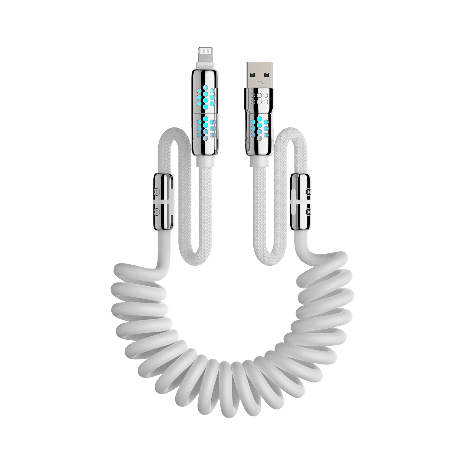 mfish Armored Dragon 8 Spiralkabel (4-in-1, 240 W) – Verwicklungsfrei für Auto und Schreibtisch