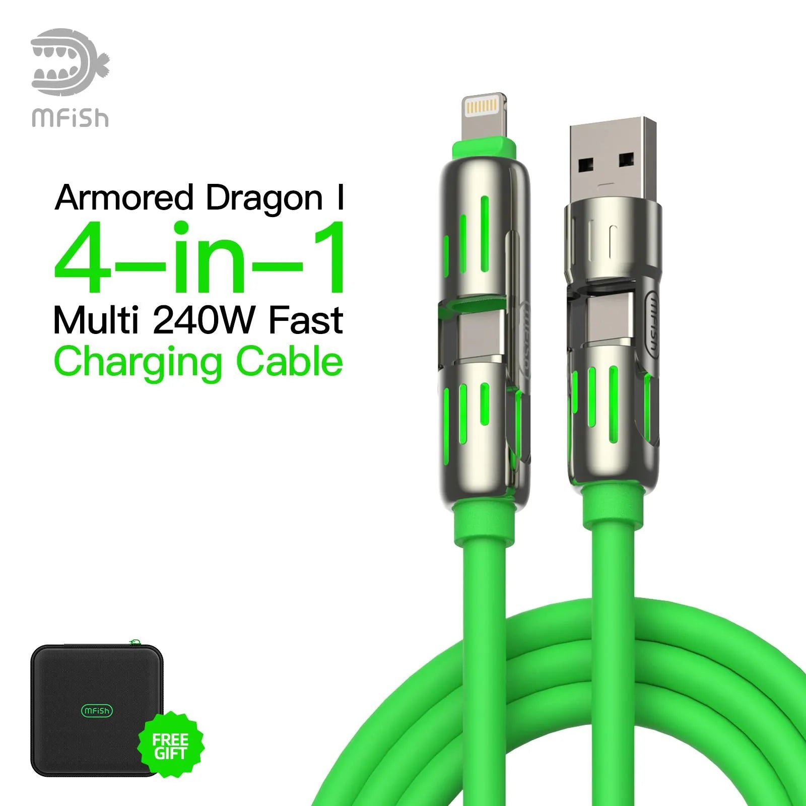 mfish_Armored_Dragon_Charging_Cable-240W-GREEN