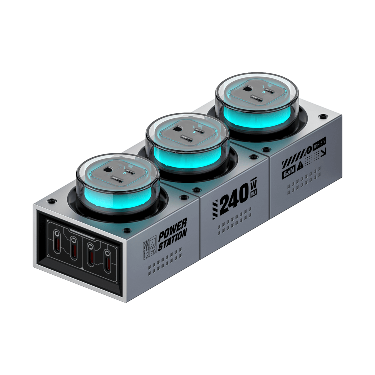 mfish E-Tank Charging Station (7-in-1, 240W GaN, 1250W AC)