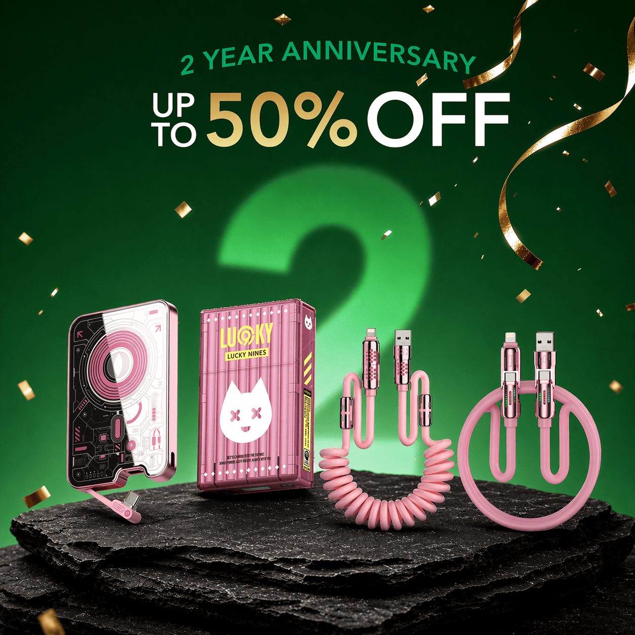 mfish Pink Power Bank Bundle