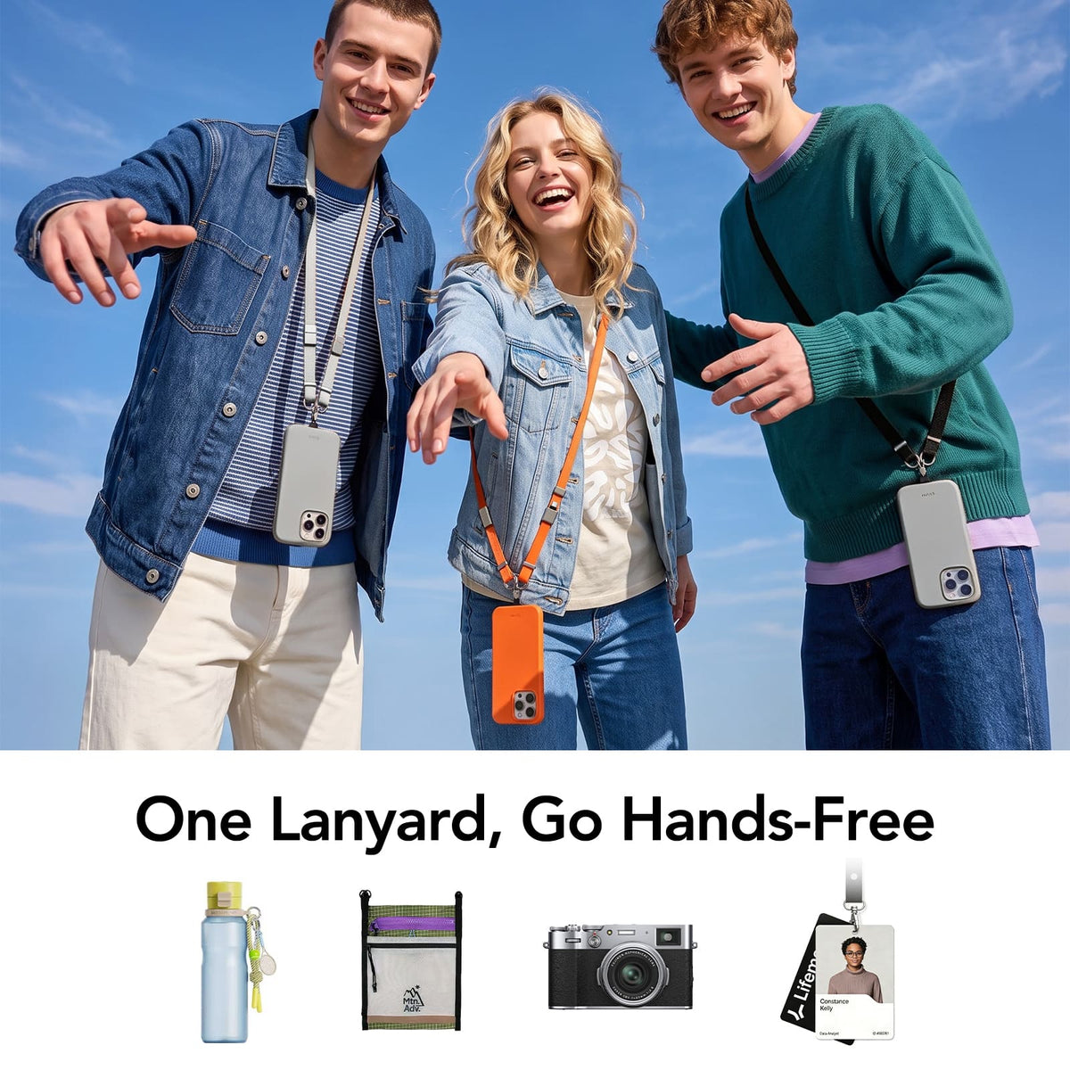 mfish Phone Lanyard (240W USB-C Cable, Adjustable Strap)