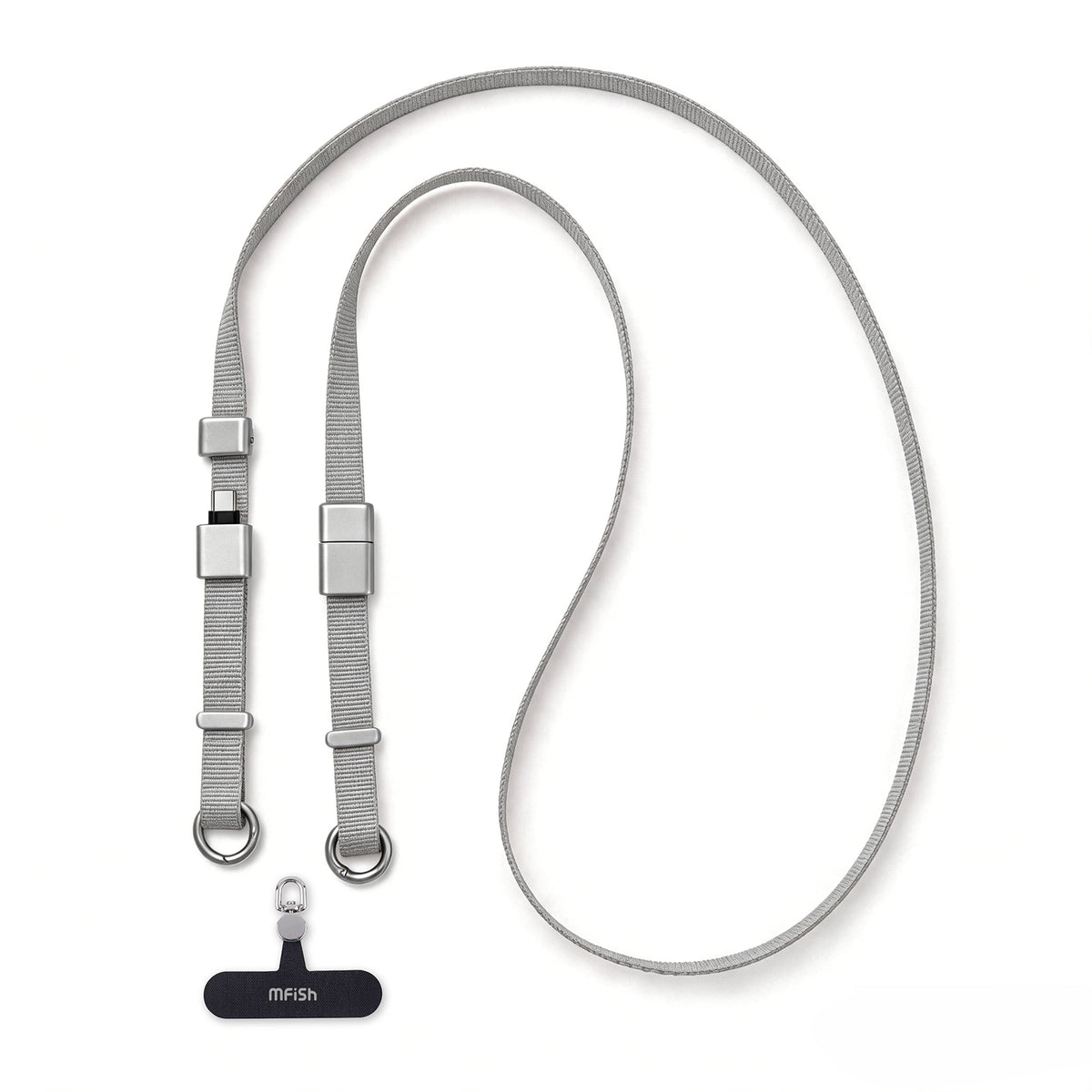 mfish Phone Lanyard (240W USB-C Cable, Adjustable Strap)