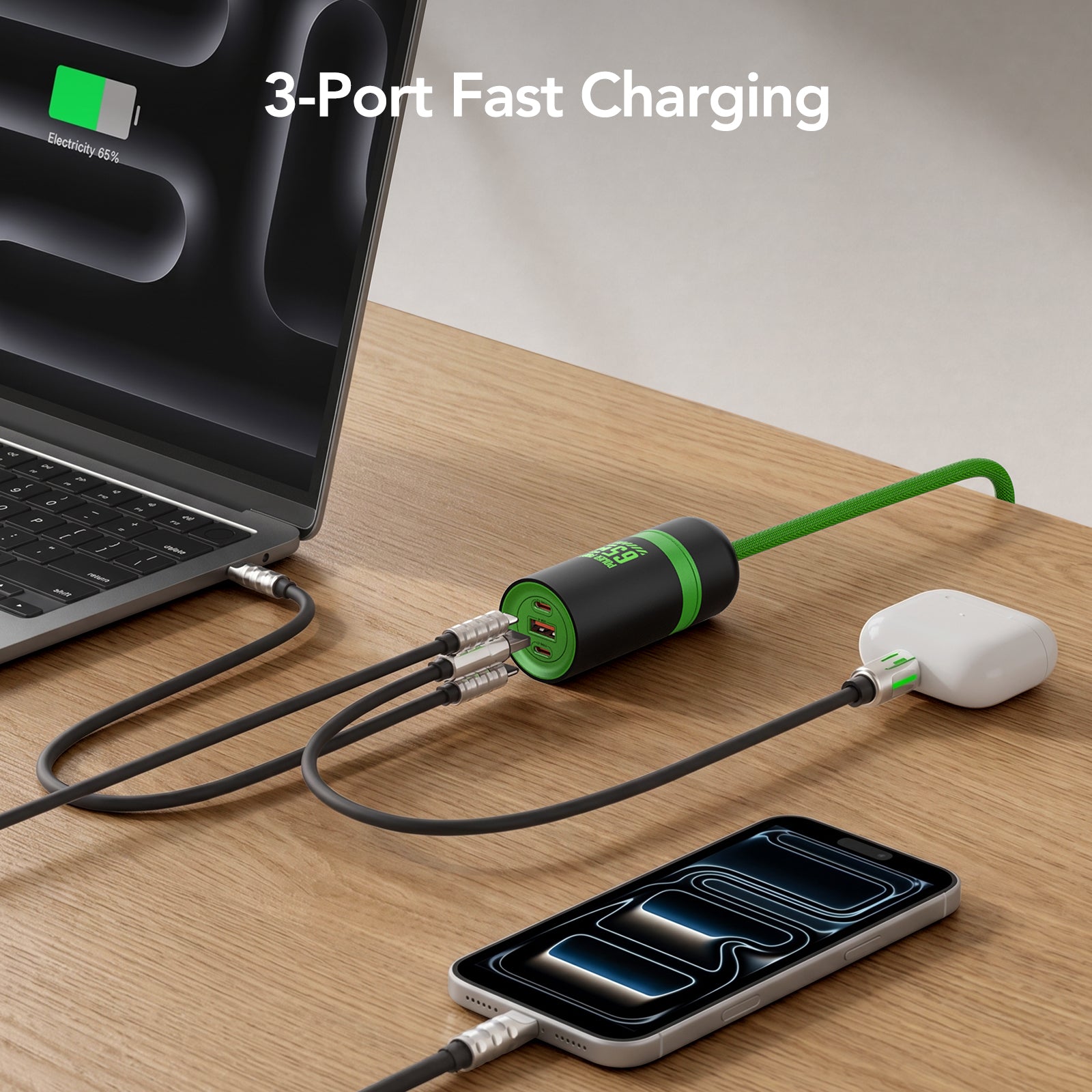 mfish Mushroom 65W GaN Charger with 2200W Extension Power Hub