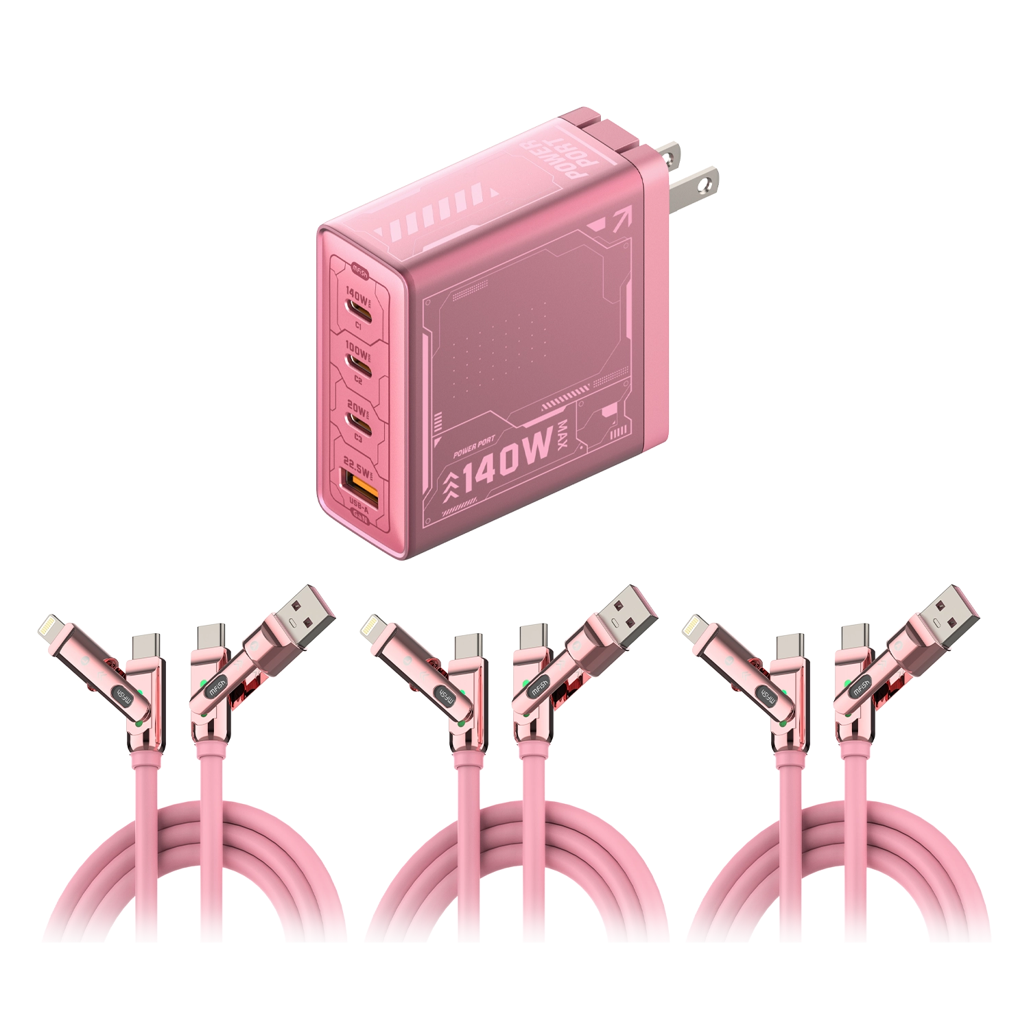 mfish E-RHINO 140W 4-Port GaN Laptop Charger