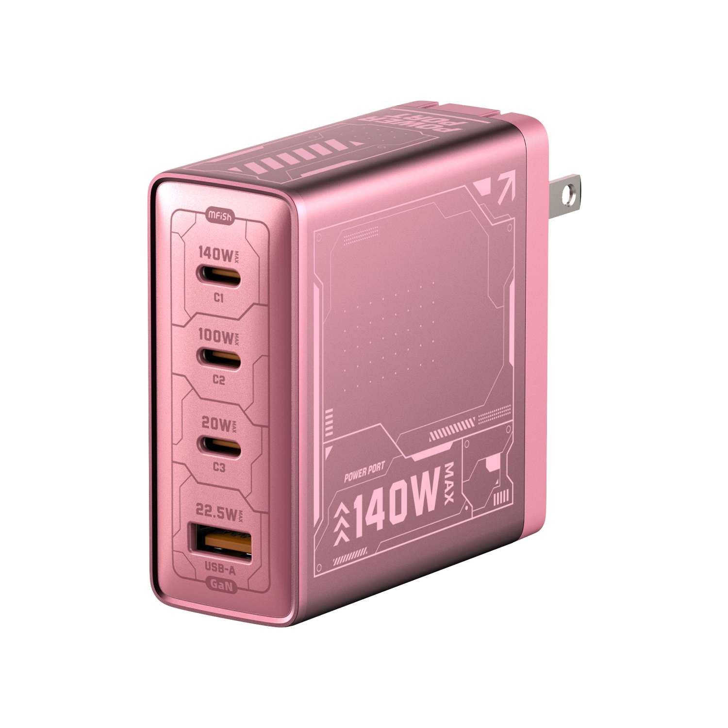 mfish E-RHINO 140W 4-Port GaN Laptop Charger