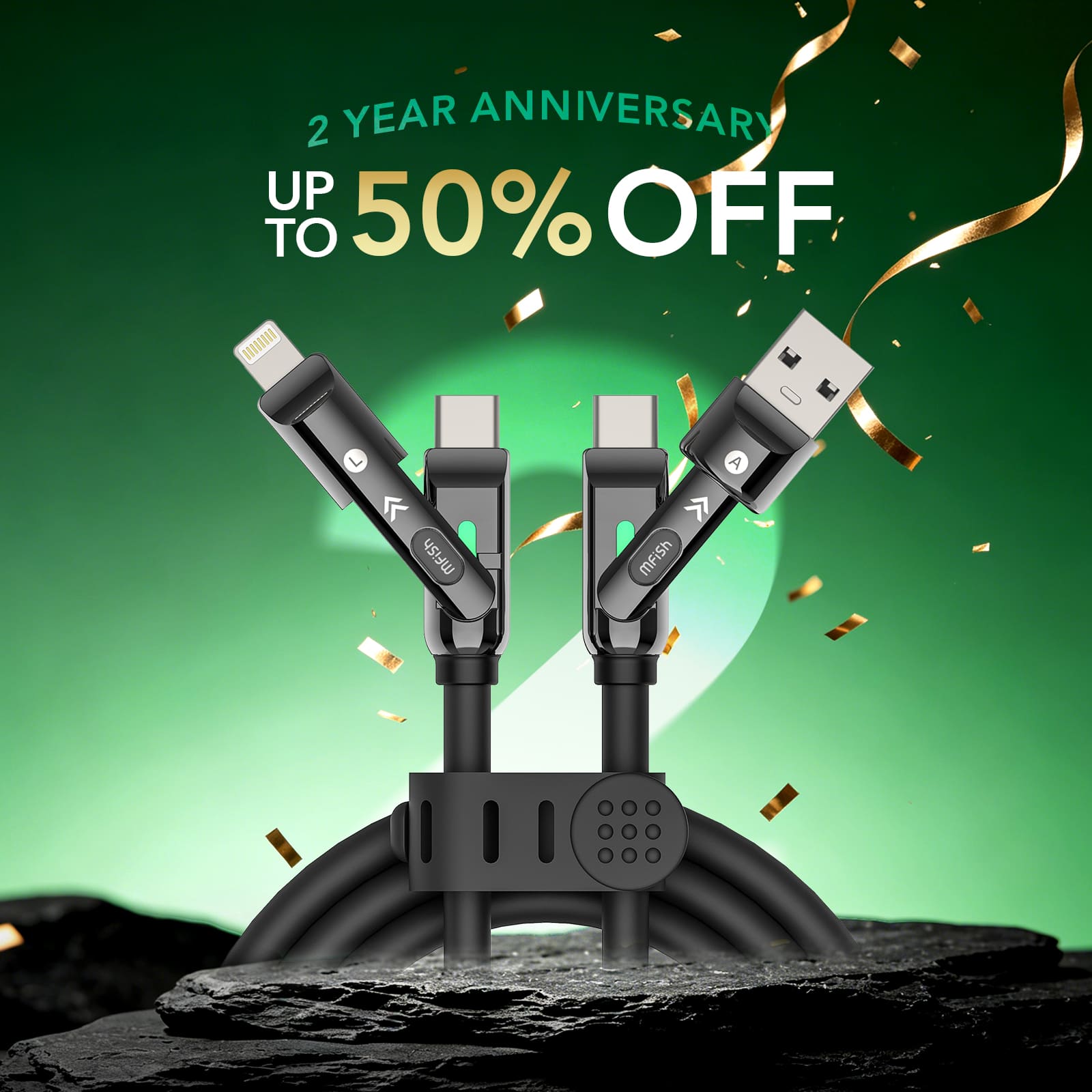 mfish Armored Dragon 3 Charging Cable (6.6ft, 240W, Liquid Silicone)