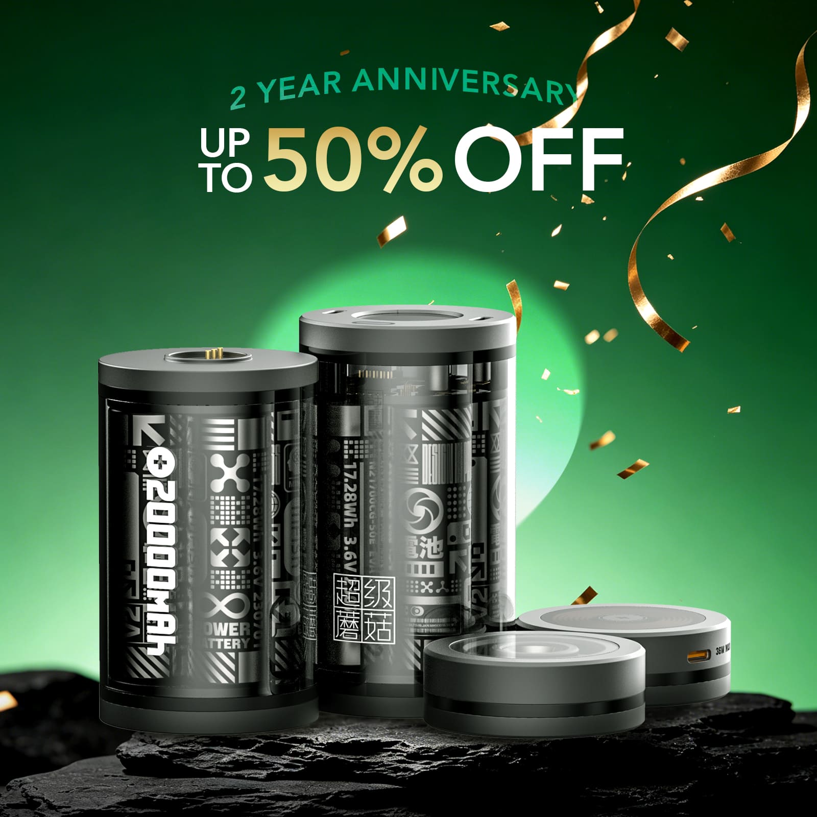 mfish 40K Modular Power Bank | 100W Laptop Fast Charge | Wireless & Light Kit | Adventure Edition