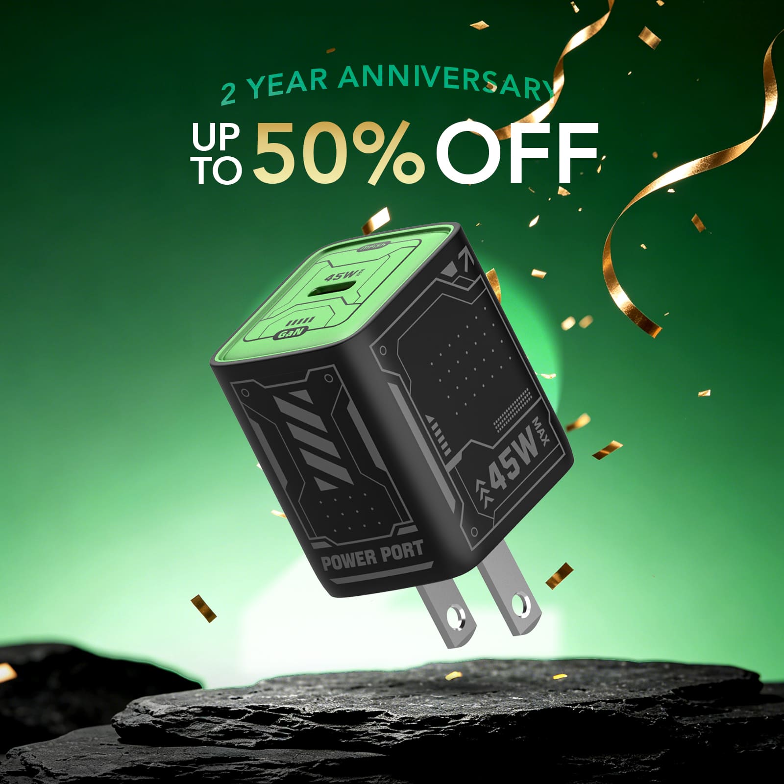 🎁 mfish E-RHINO Jr Charger (45W, Foldable) (100% off)