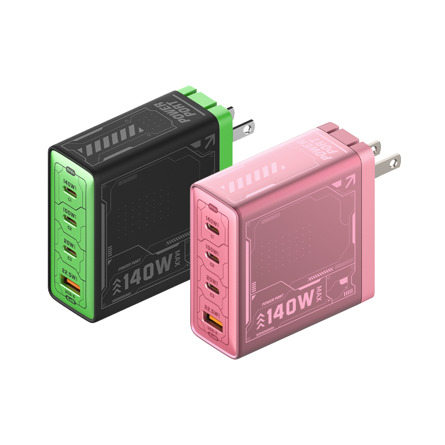 mfish E-RHINO 140W 4-Port GaN Laptop Charger