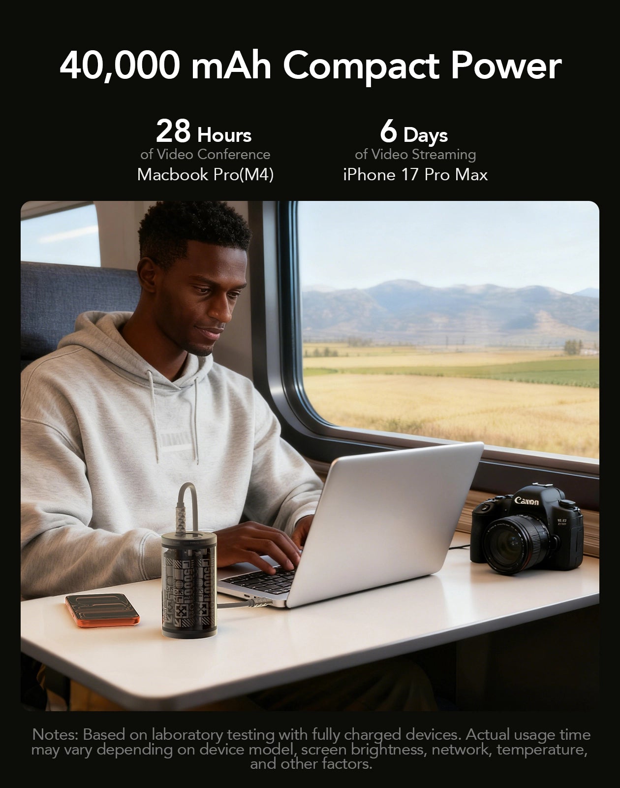 mfish 40K Modular Power Bank | 100W Laptop Fast Charge | Wireless & Light Kit | Adventure Edition