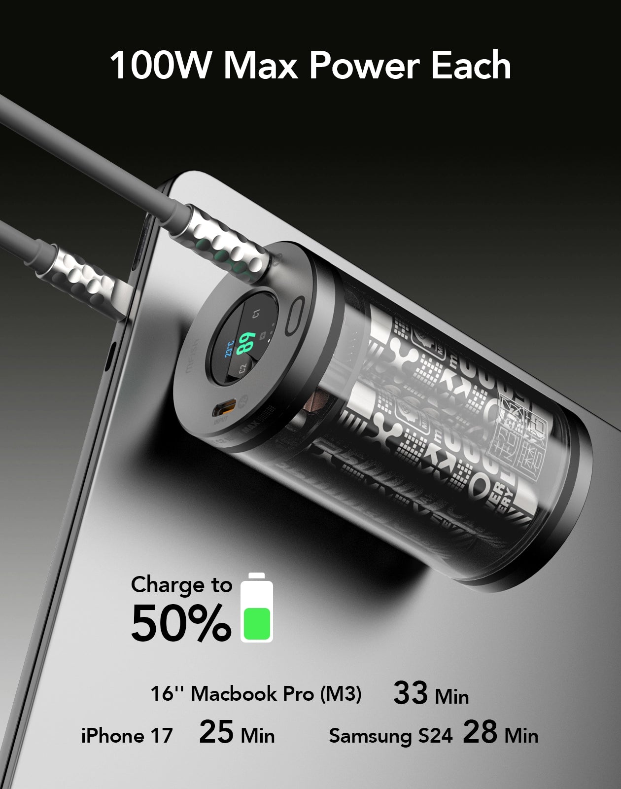 mfish 40K Modular Power Bank | 100W Laptop Fast Charge | Wireless & Light Kit | Adventure Edition