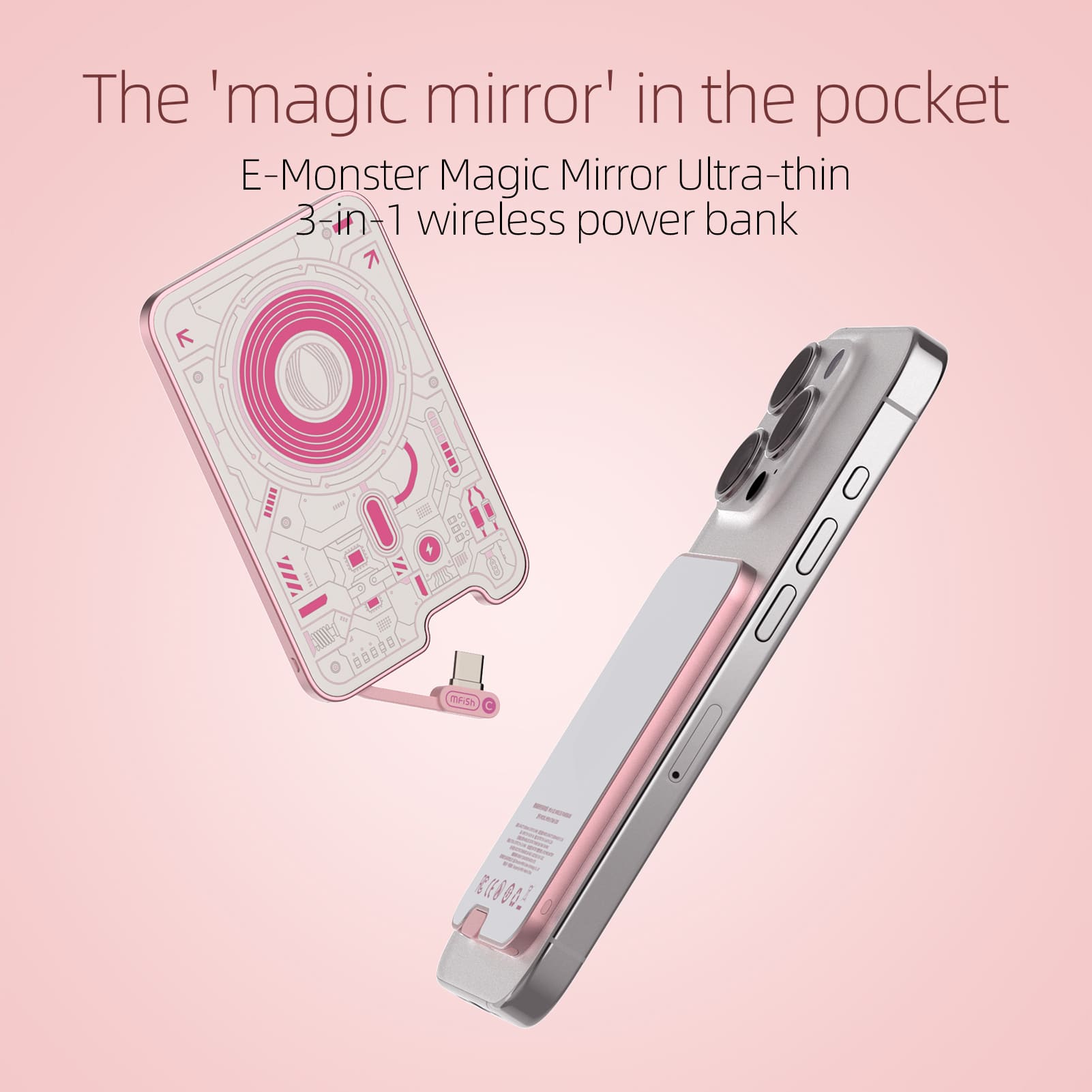 mfish Pink Power Bank Bundle