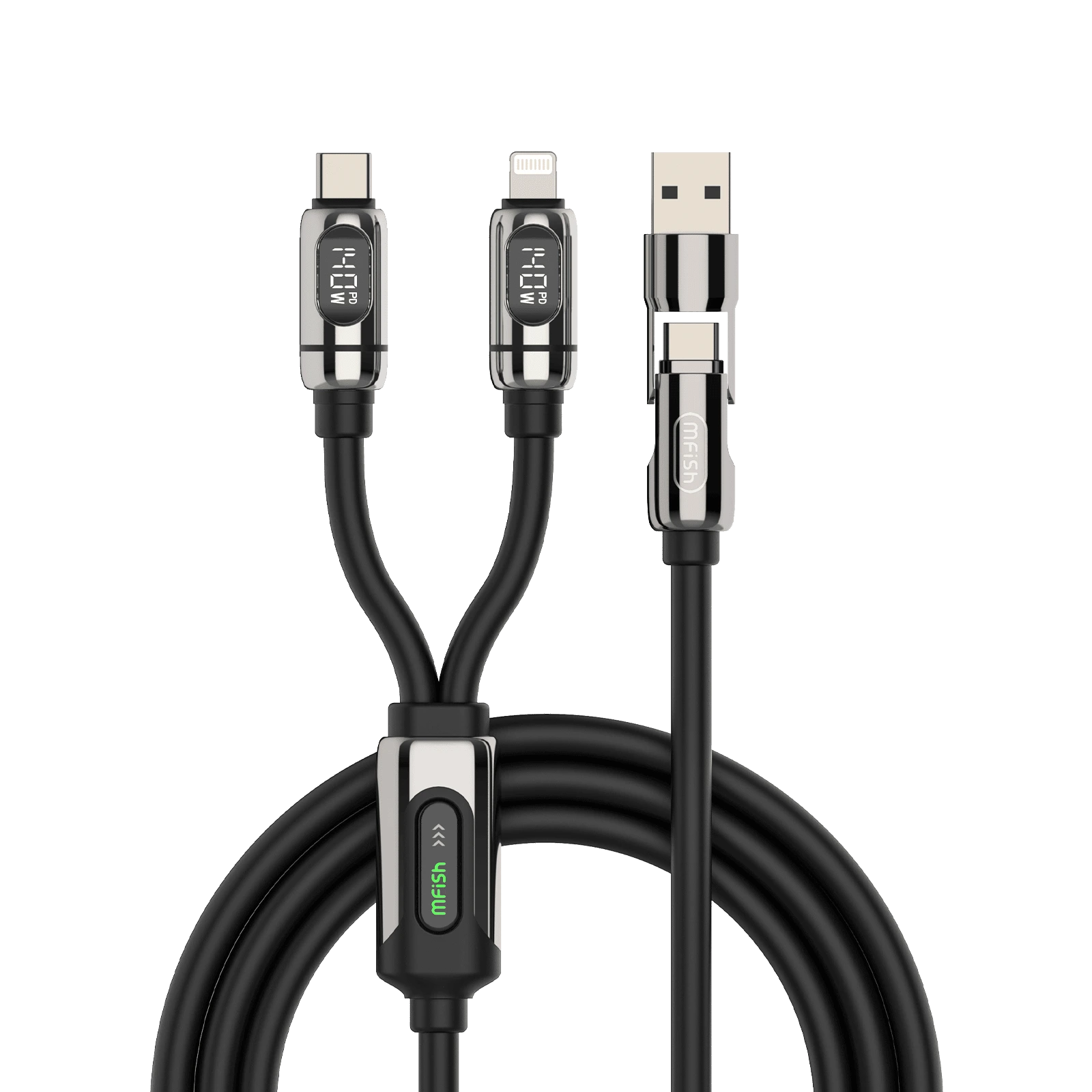 mfish Gemini Dragon Ladekabel (Dual-Geräte, 140 W, Echtzeitanzeige)