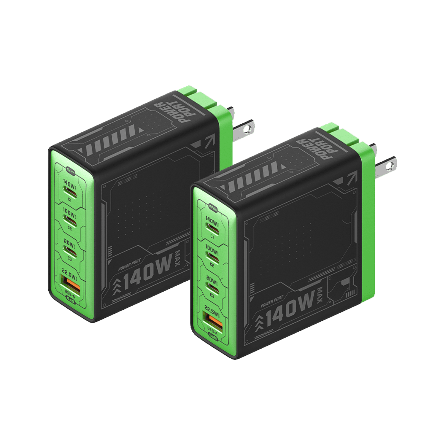 mfish E-RHINO 140W 4-Port GaN Laptop Charger