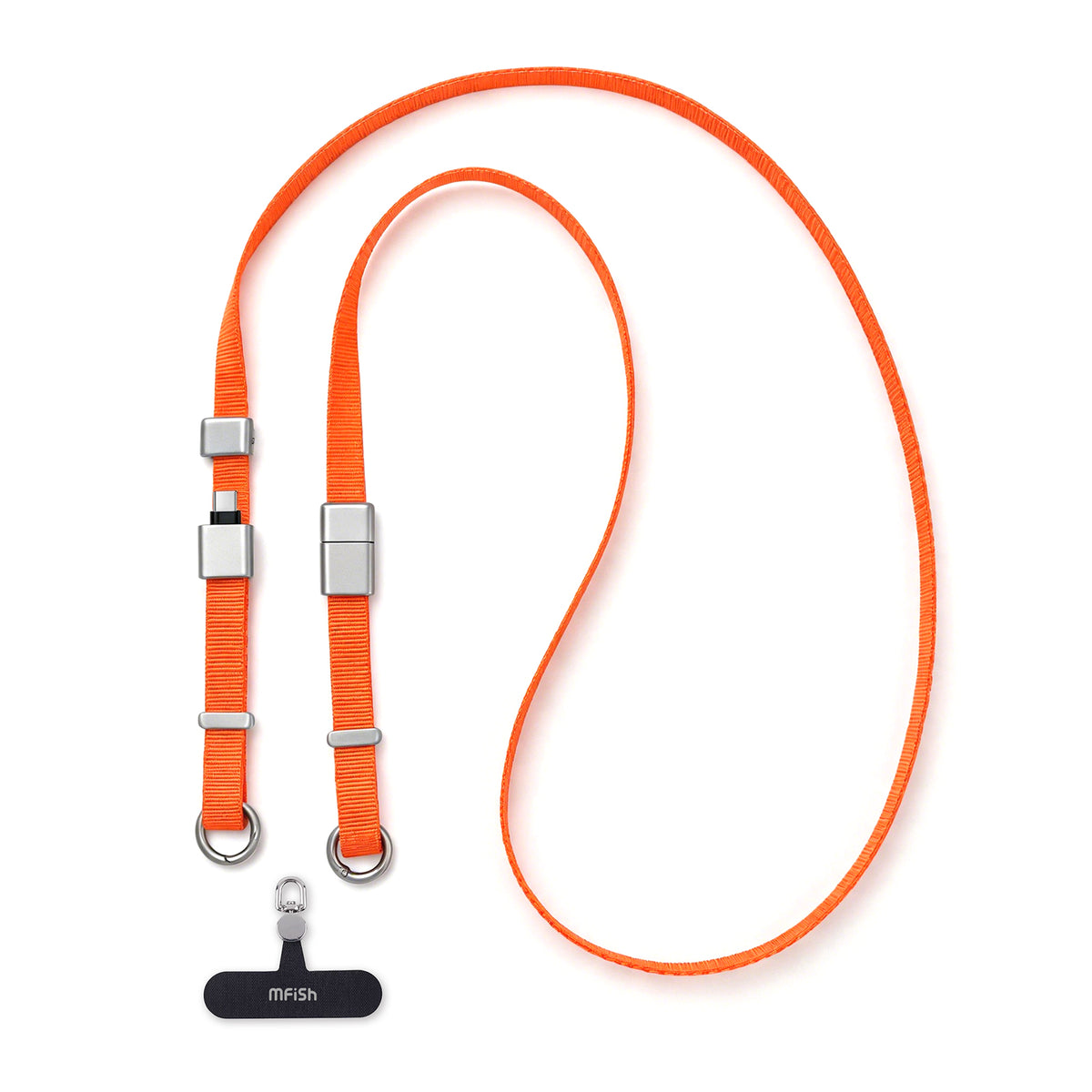 mfish Phone Lanyard (240W USB-C Cable, Adjustable Strap)